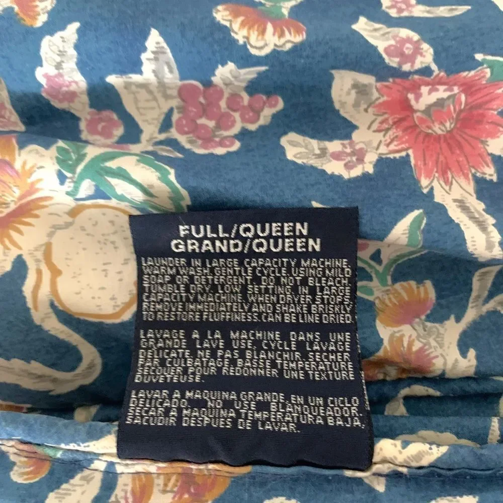 Vintage Ralph Lauren Jardin Blue Queen Comforter